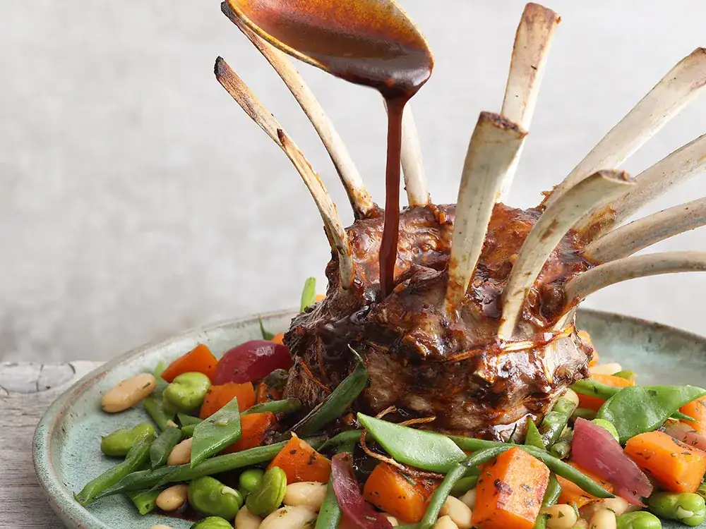 Recipe for rack of lamb with ginger-Marsala jus