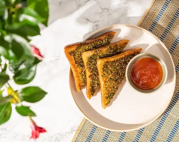 Shrimp toast with furikake