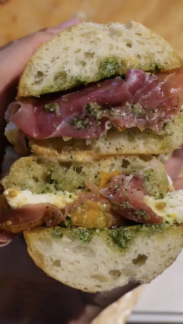 Burrata Caprese & Prosciutto Sandwich
