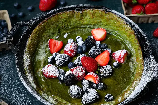 Receta y vídeo de tortitas holandesas de matcha