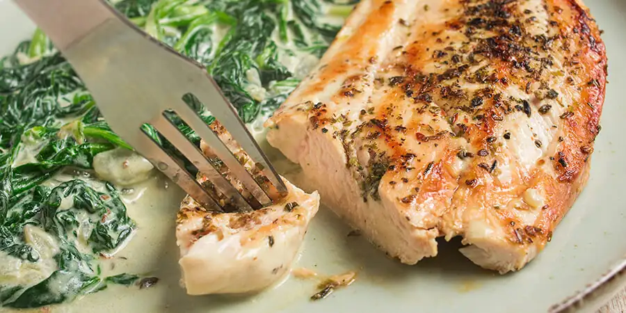 Pan-Fried Chicken with Creamed Spinach