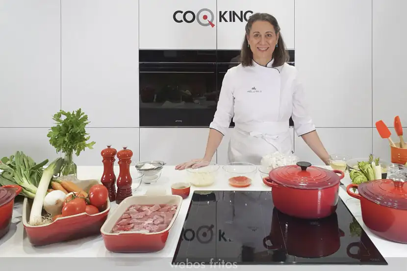 How to cook a beef and vegetable stew in a Cocotte