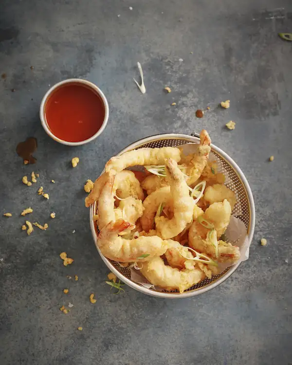 Sweet and Sour Prawns in Beer Batter