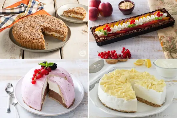 No-bake crumble cake with ricotta and peach cream and other fresh, no-bake desserts
