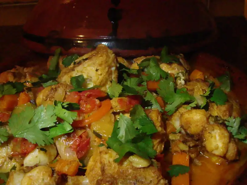 Tagine de rape al estilo oriental