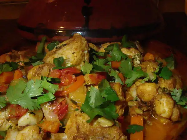 Monkfish tagine, oriental style