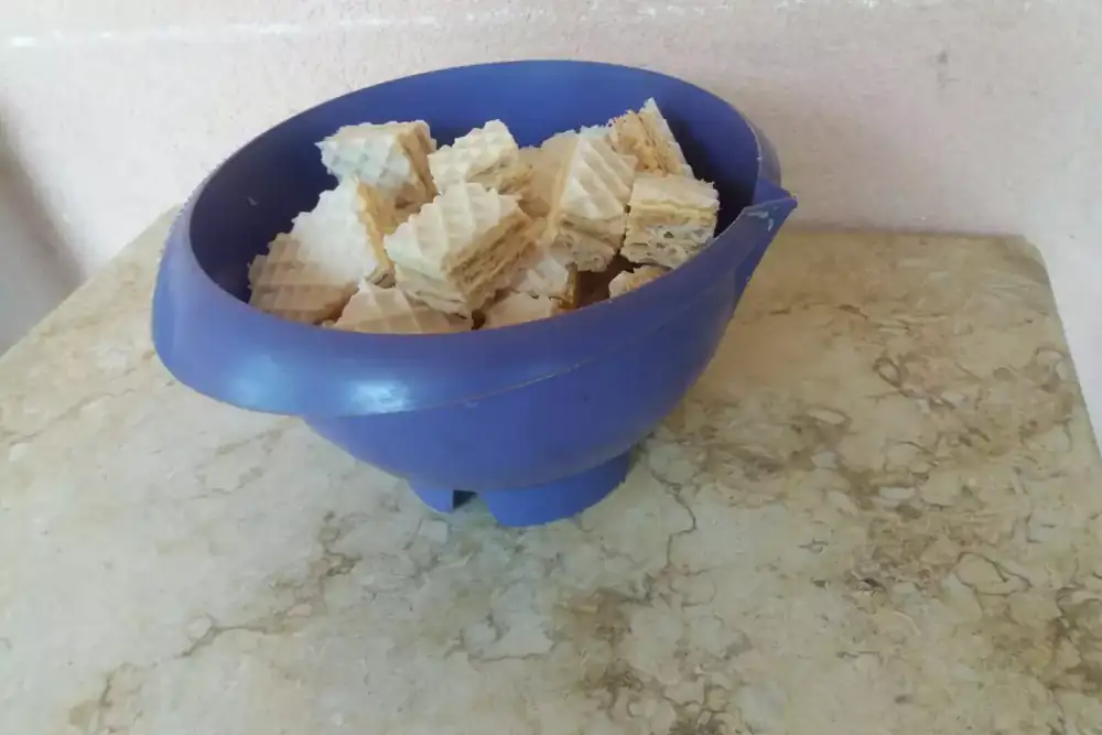 Homemade waffles with two fillings