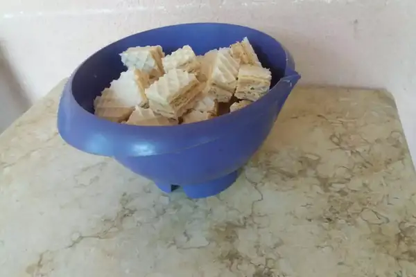 Homemade waffles with two fillings