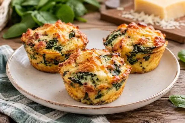 Cheese and spinach muffins