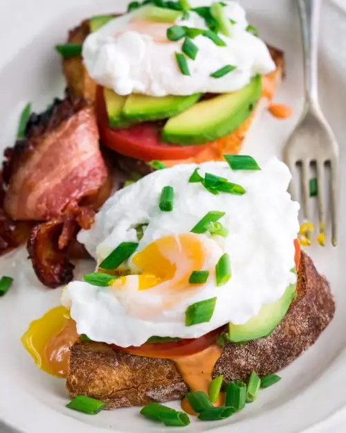 Char Siu Bacon and Eggs with Sriracha Mayo