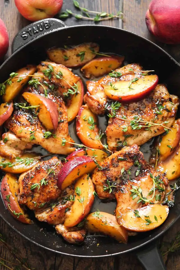 Pollo con duraznos