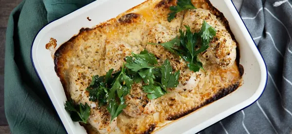 Crème fraiche crusted chicken