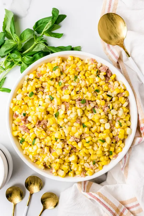 Fresh Corn with Prosciutto Basil Butter