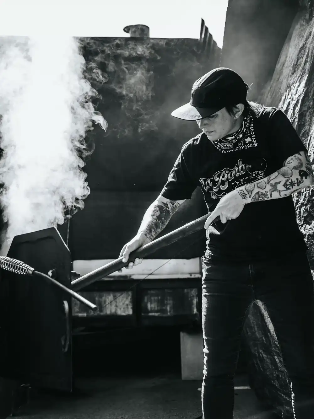 Ali Clem, of La Barbecue in Austin, explains his high-fire, fast-burning barbecue.