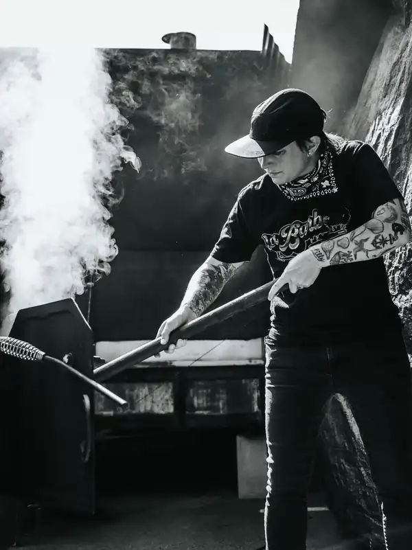Ali Clem, of La Barbecue in Austin, explains his high-fire, fast-burning barbecue.