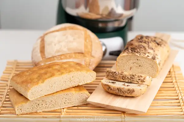 Three bread recipes using the same dough in an Ankarsrum mixer