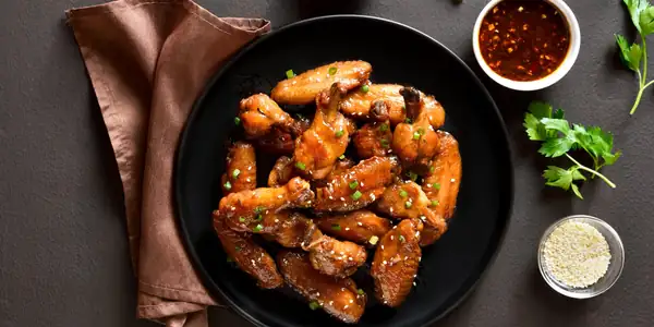 Wings in honey-ginger marinade