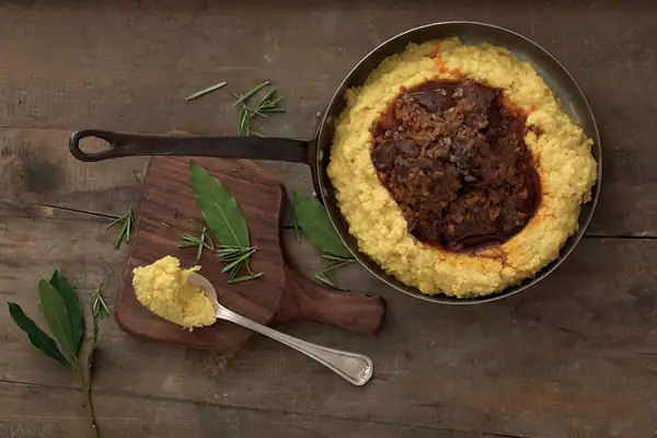 Spiced Wild Boar Shoulder with Polenta