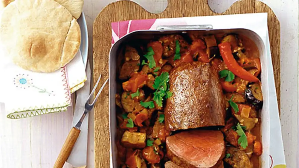 Beef fillet with eggplant