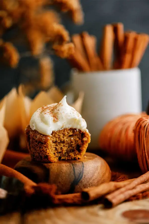 Pumpkin Cupcakes with Cream Cheese Frosting