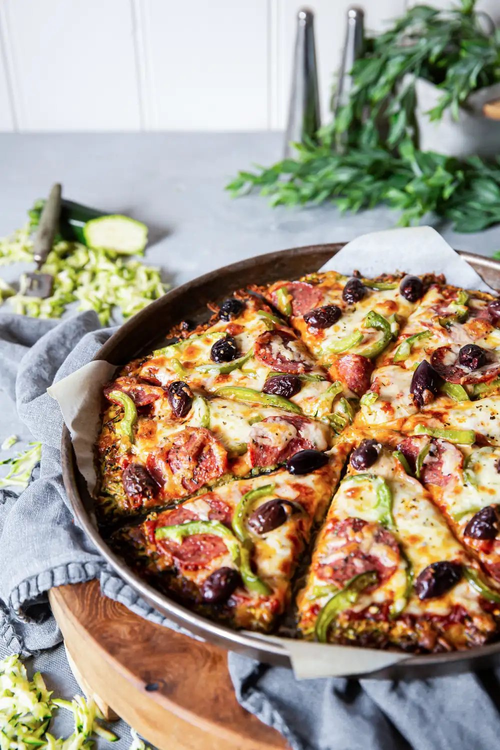 Pizza de calabacín baja en carbohidratos