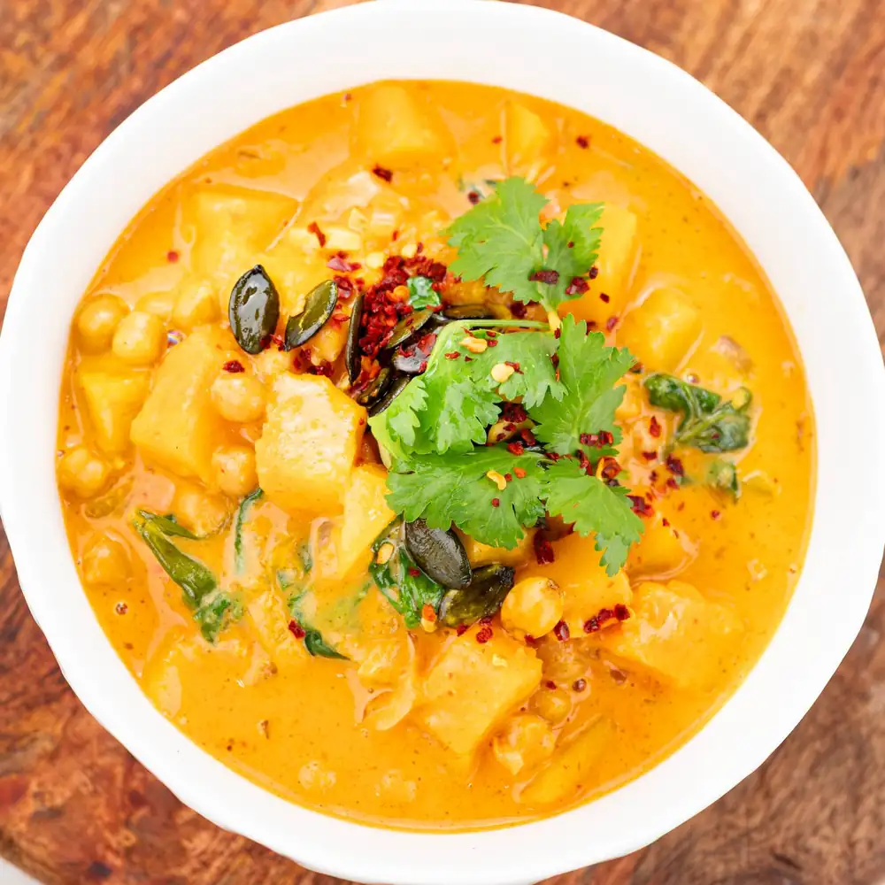Pumpkin and chickpea curry