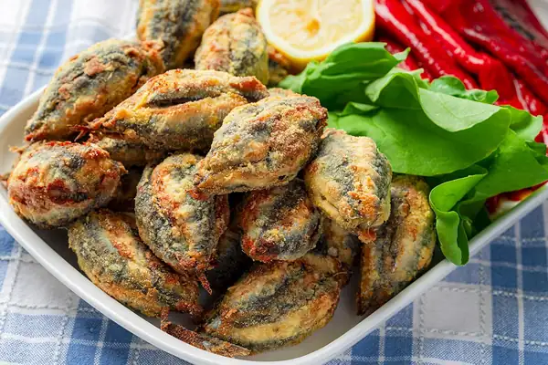 Baked Anchovy Dish with Roasted Bell Peppers