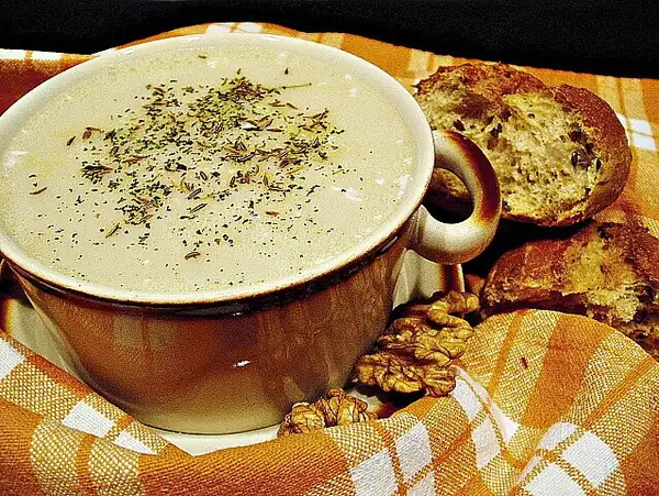 Cheese soup with soy milk