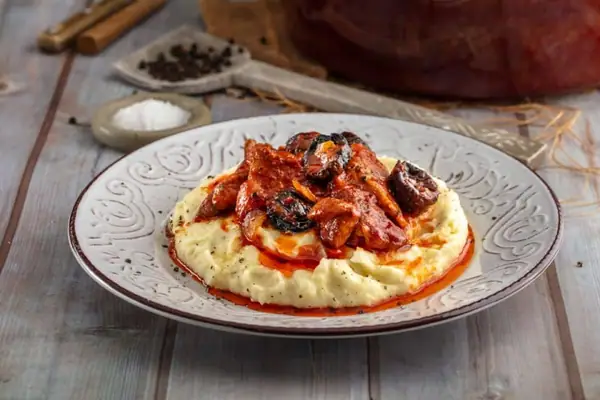 Spicy Braised Pork with Prunes, Wine & Cognac