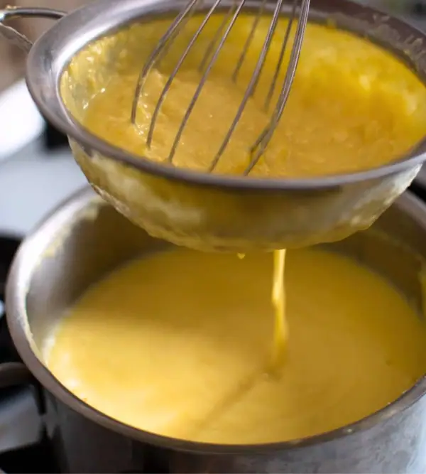 Creamy Corn Soup with Lime, Chili and Baked Tortilla