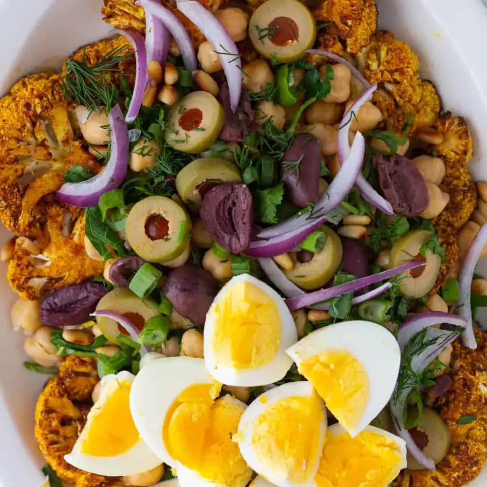 Mediterranean Roasted Cauliflower Salad