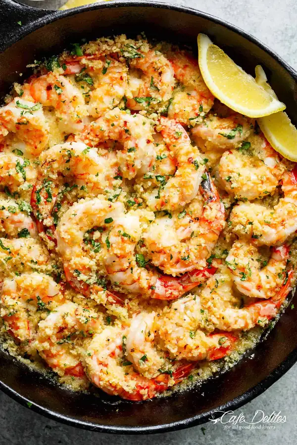 Gambas al ajillo crujientes al horno