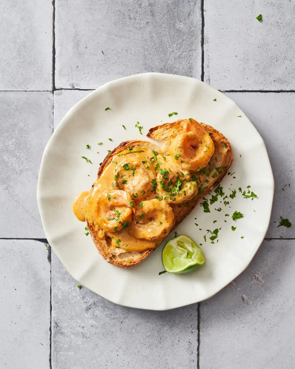 Red Curry Butter Prawns Toast Recipe