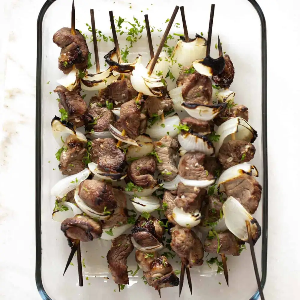 Oven Broiled Lamb Kabobs