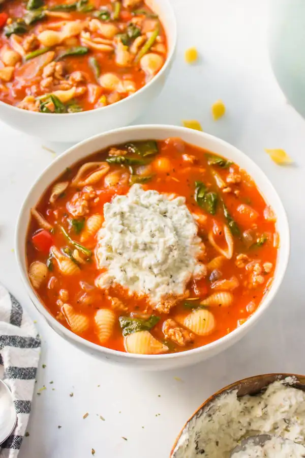 Unstuffed Shells Soup
