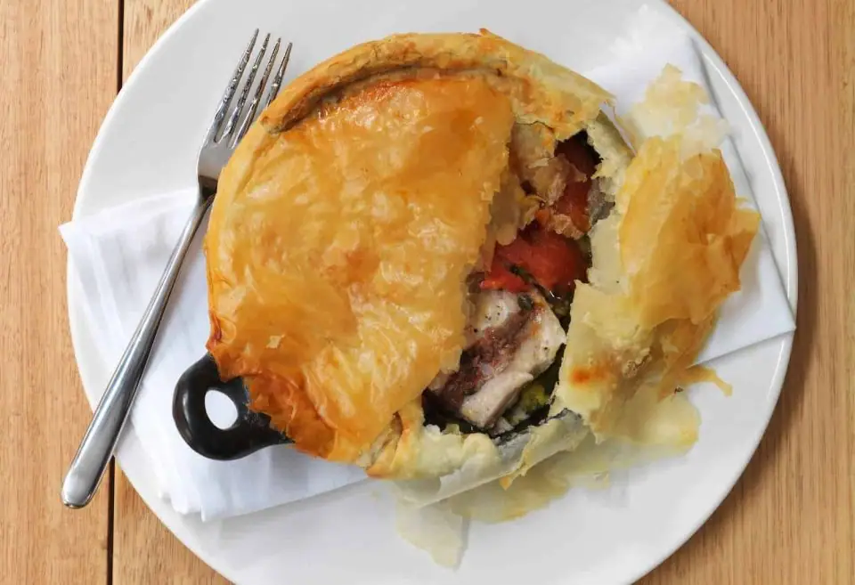 Snapper Pie with Slow Braised Green Beans & Kataifi