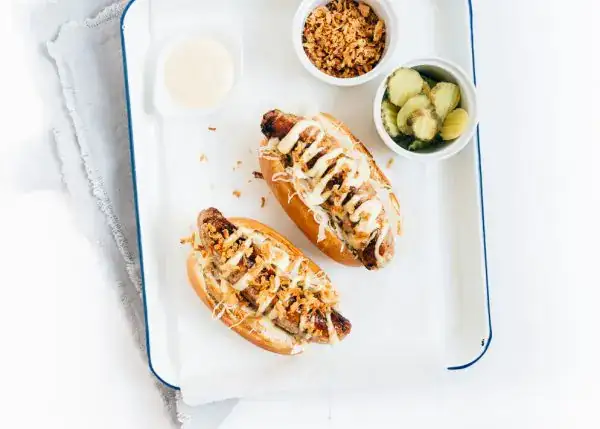 Sausage sandwich with sauerkraut