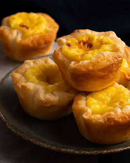 Tartaletas de crema pastelera Dim sum
