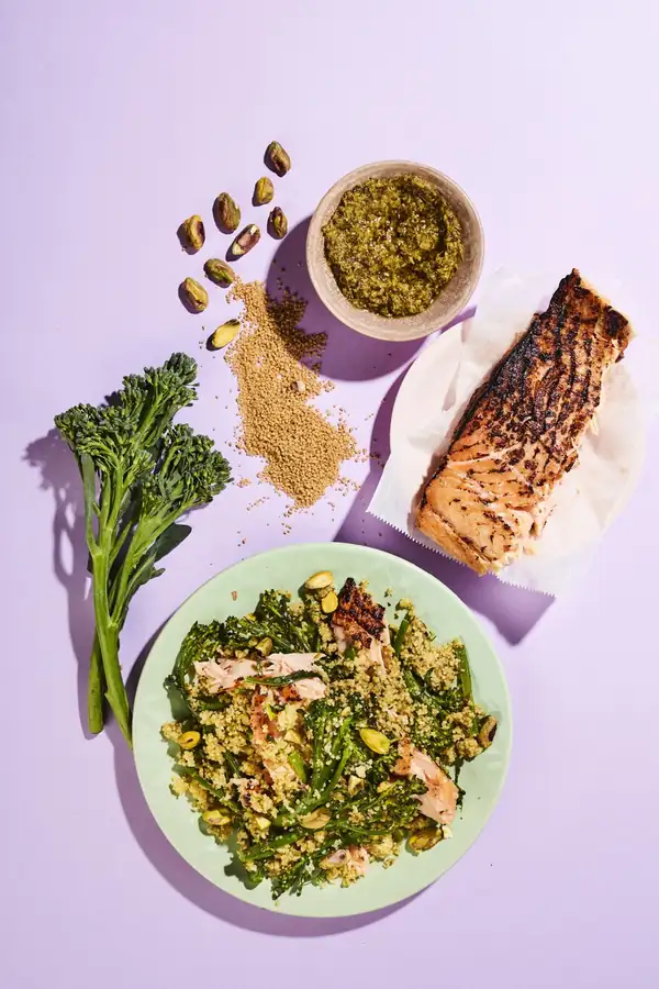 Salmon and broccoli couscous
