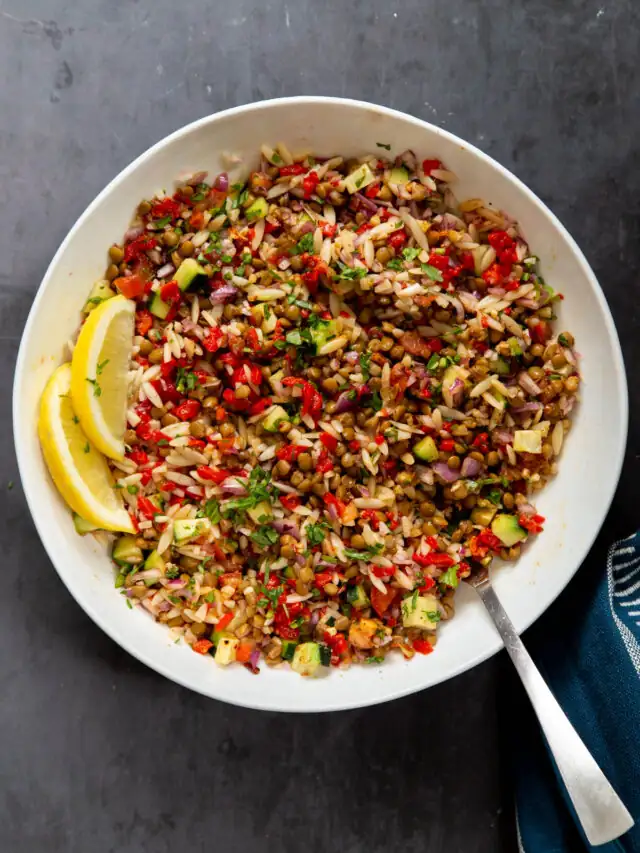 Lentil Orzo Salad