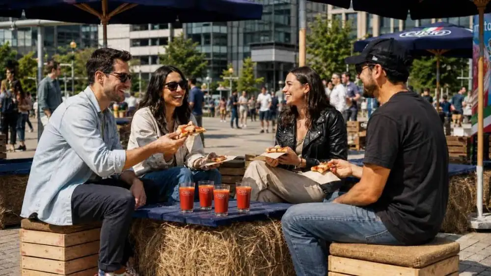 Cirio celebra su 170 aniversario con pizza gratis, bebidas y un ambiente de plaza italiana en Battersea Power Station