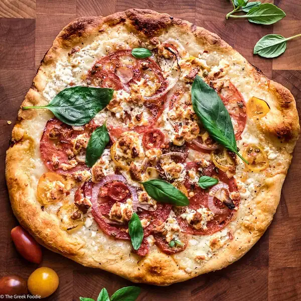 Feta Pizza With Tomato and Basil