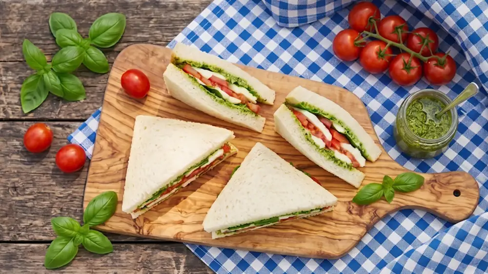 Venetian Caprese and Pesto Sandwich