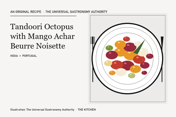 Tandoori Octopus with Mango Achar Beurre Noisette