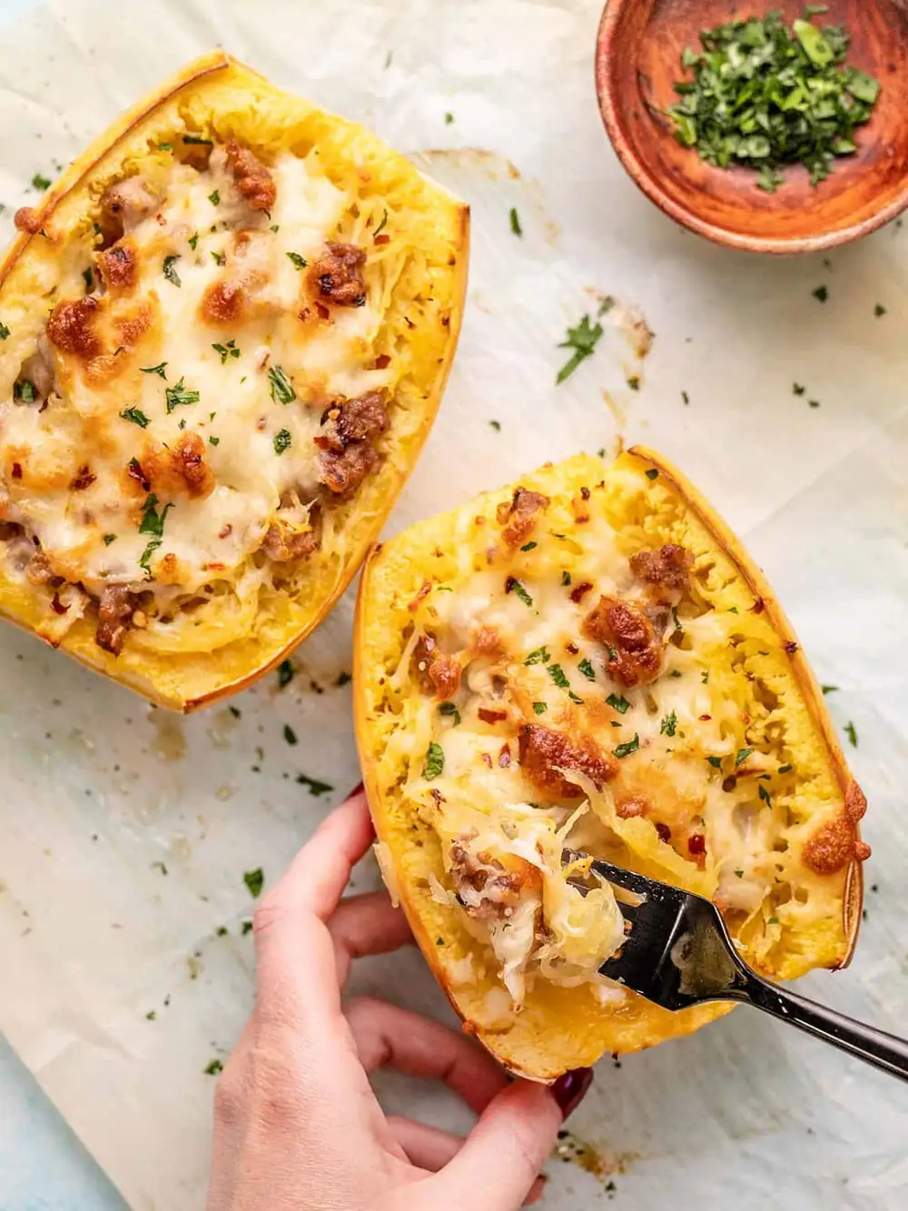 Sausage Stuffed Spaghetti Squash