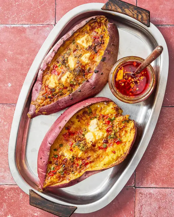 Batatas rellenas de huevo