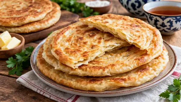 Harina y agua hirviendo: pan plano uzbeko ligero en 15 minutos: un éxito con cualquier comida