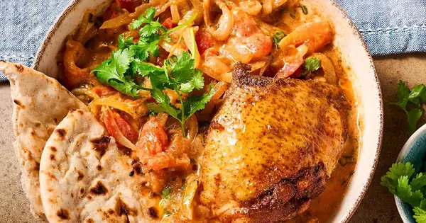 Braised chicken with garam masala & tomatoes