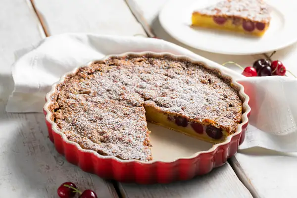 Gluten-free, lactose-free cherry clafoutis