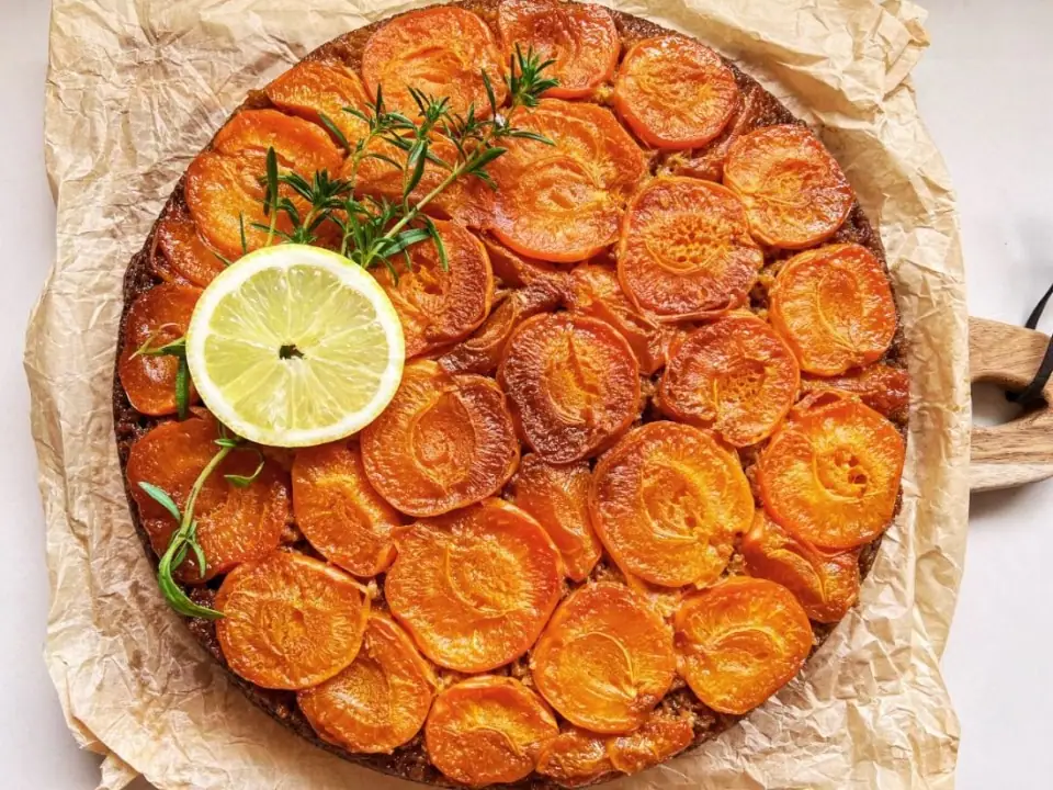 Thyme Apricot Upside-down Cake